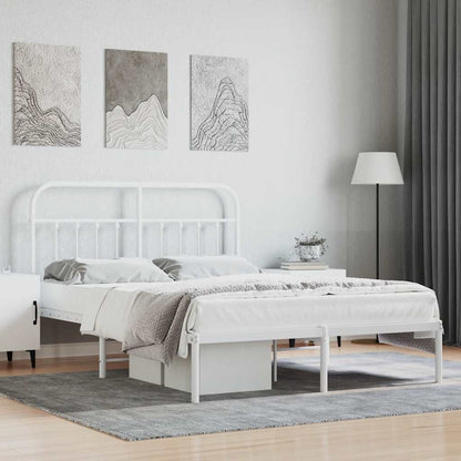 Bed Frame | White | Steel | Double Size | Bed Frame | Rectangular