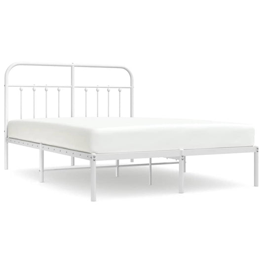 Bed Frame | White | Powder-Coated Steel | King | Bed Frame | Rectangular