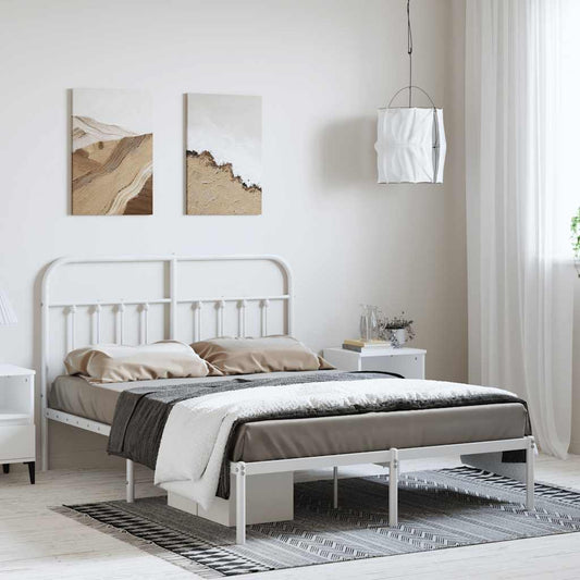 Bed Frame | White | Powder-Coated Steel | King | Bed Frame | Rectangular