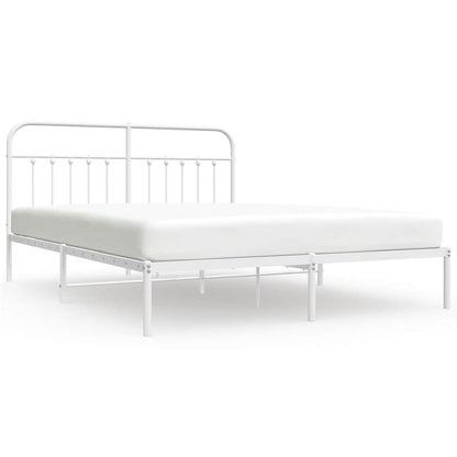 Bed Frame | White | Powder-Coated Steel | Double | Bed Frame