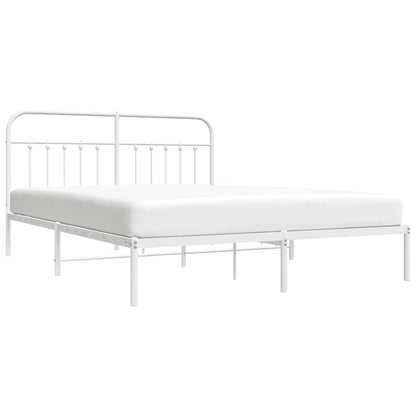 Bed Frame | White | Powder-Coated Steel | Double | Bed Frame