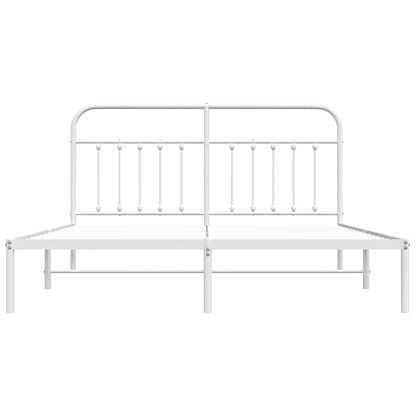 Bed Frame | White | Powder-Coated Steel | Double | Bed Frame