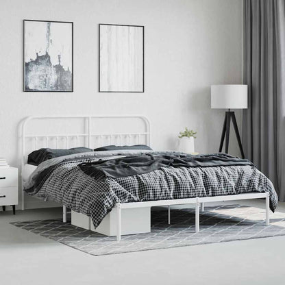 Bed Frame | White | Powder-Coated Steel | 180x200 cm | | Rectangular