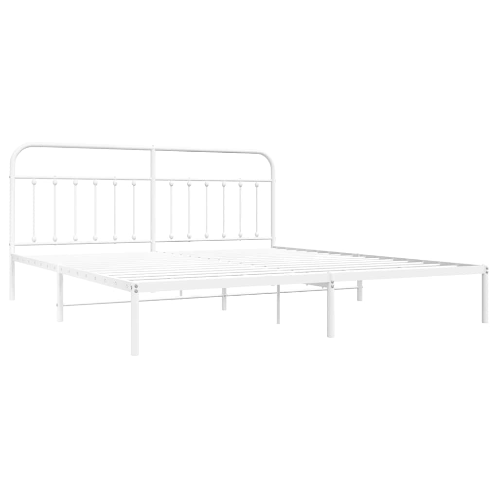Bed Frame | White | Powder-Coated Steel | Double | Bed Frame