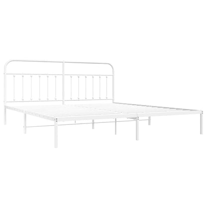 Bed Frame | White | Powder-Coated Steel | Double | Bed Frame