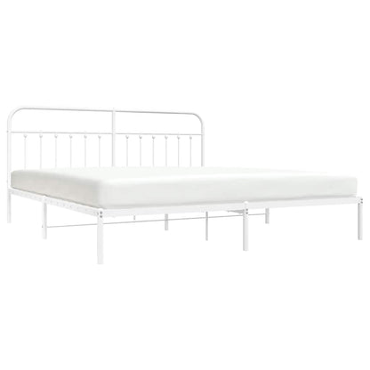 Bed Frame | White | Powder-Coated Steel | Double | Bed Frame