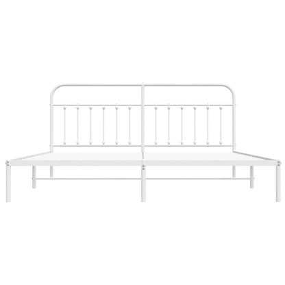 Bed Frame | White | Powder-Coated Steel | Double | Bed Frame
