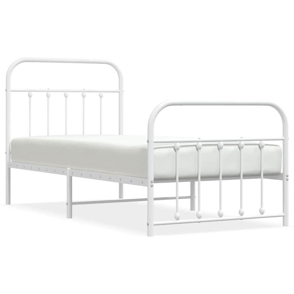 Bed Frame | White | Powder-Coated Steel | Single | Bed Frame