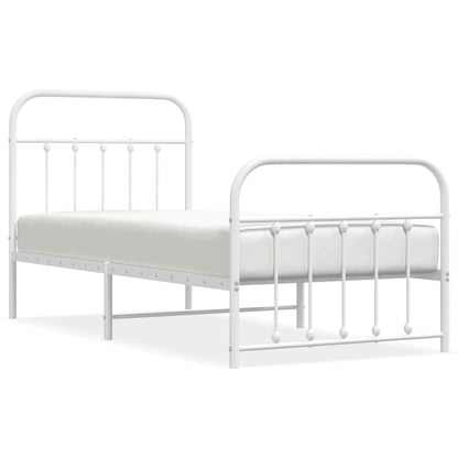 Bed Frame | White | Powder-Coated Steel | Single | Bed Frame