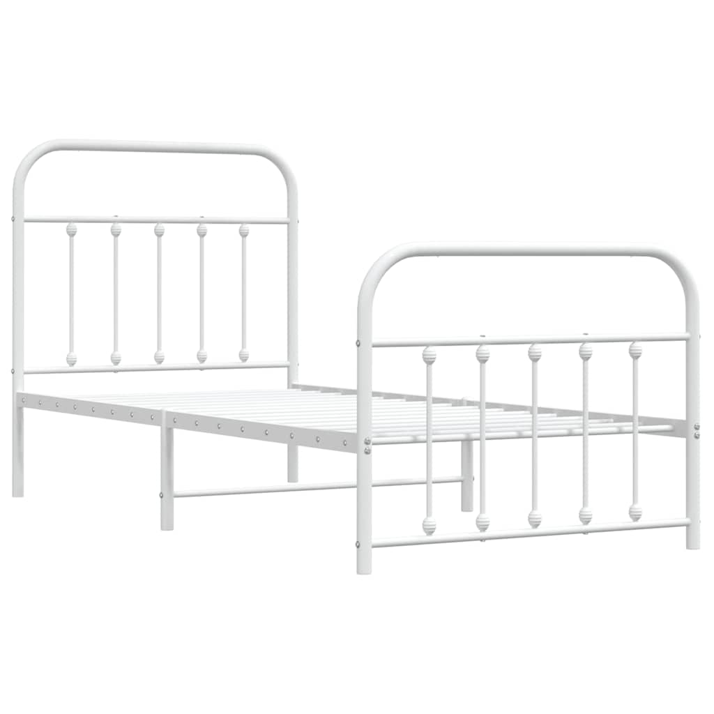 Bed Frame | White | Powder-Coated Steel | Single | Bed Frame