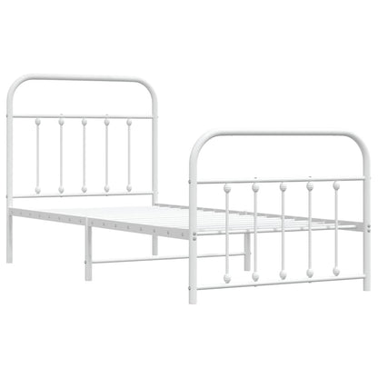 Bed Frame | White | Powder-Coated Steel | Single | Bed Frame
