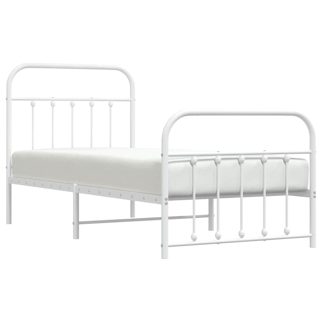 Bed Frame | White | Powder-Coated Steel | Single | Bed Frame