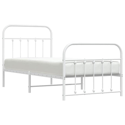 Bed Frame | White | Powder-Coated Steel | Single | Bed Frame