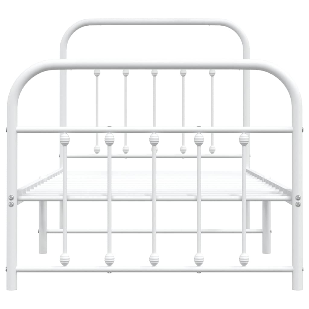 Bed Frame | White | Powder-Coated Steel | Single | Bed Frame