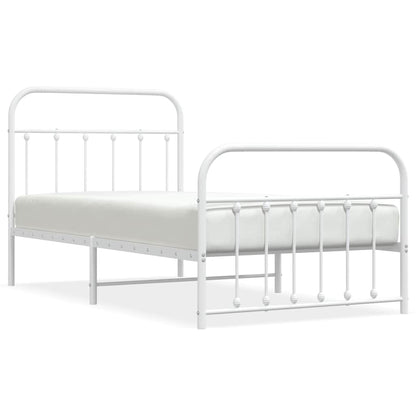 Bed Frame | White | Powder-Coated Steel | Single | Bed Frame