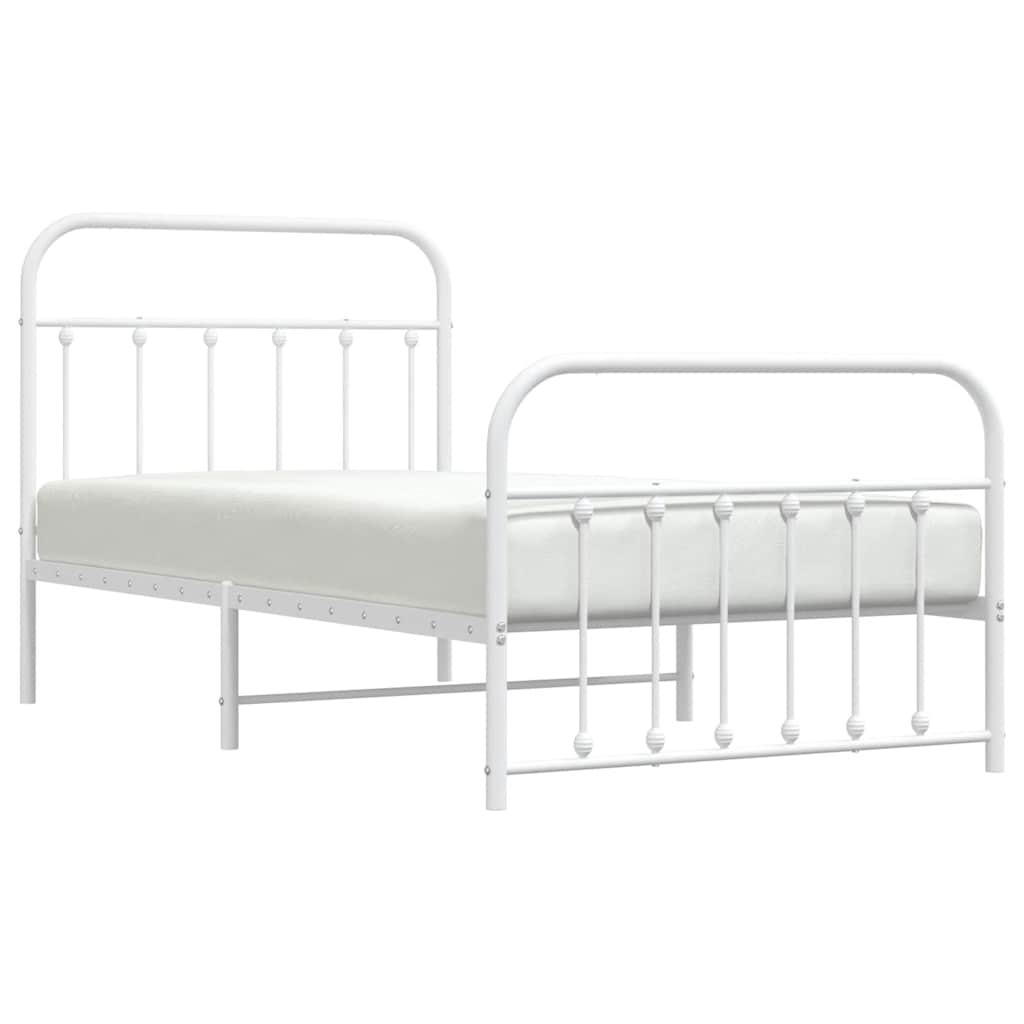 Bed Frame | White | Powder-Coated Steel | Single | Bed Frame