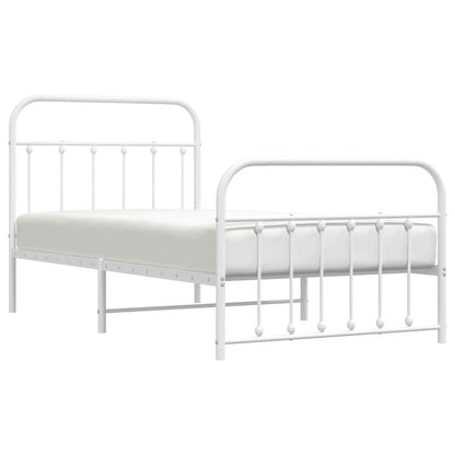 Bed Frame | White | Powder-Coated Steel | Single | Bed Frame