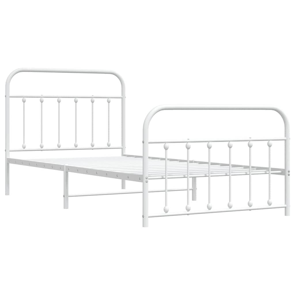 Bed Frame | White | Powder-Coated Steel | Single | Bed Frame