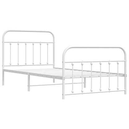 Bed Frame | White | Powder-Coated Steel | Single | Bed Frame