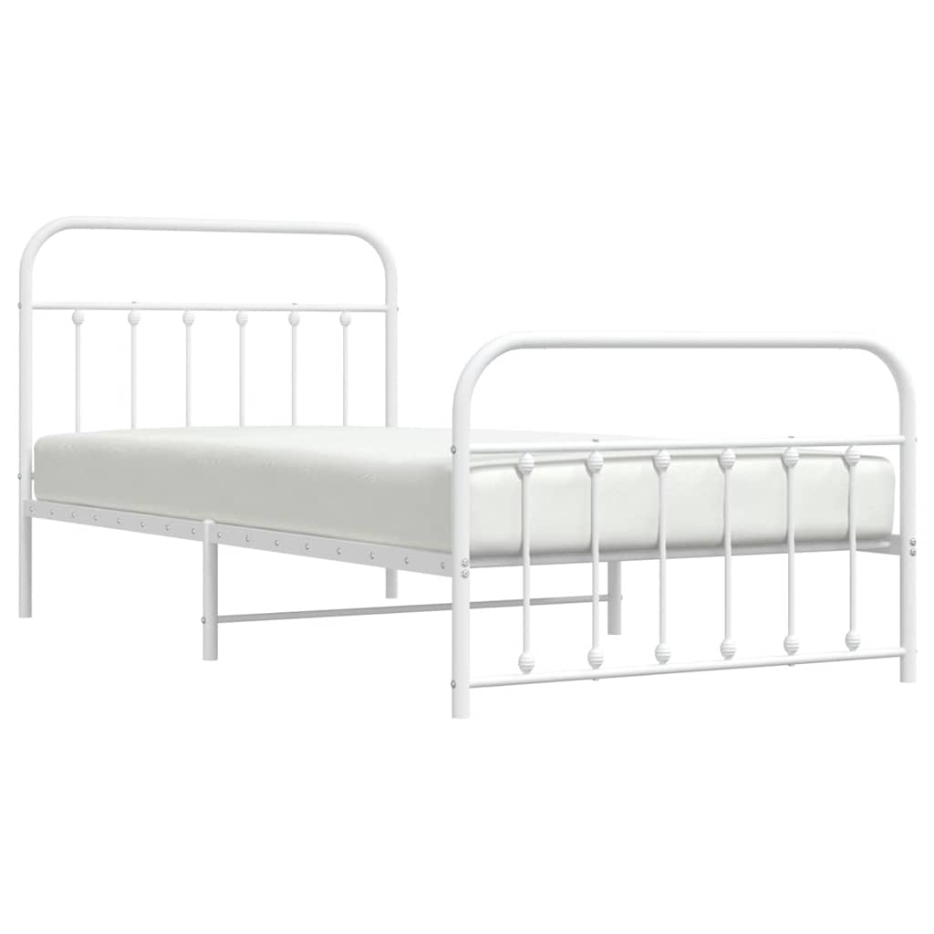 Bed Frame | White | Powder-Coated Steel | Single | Bed Frame