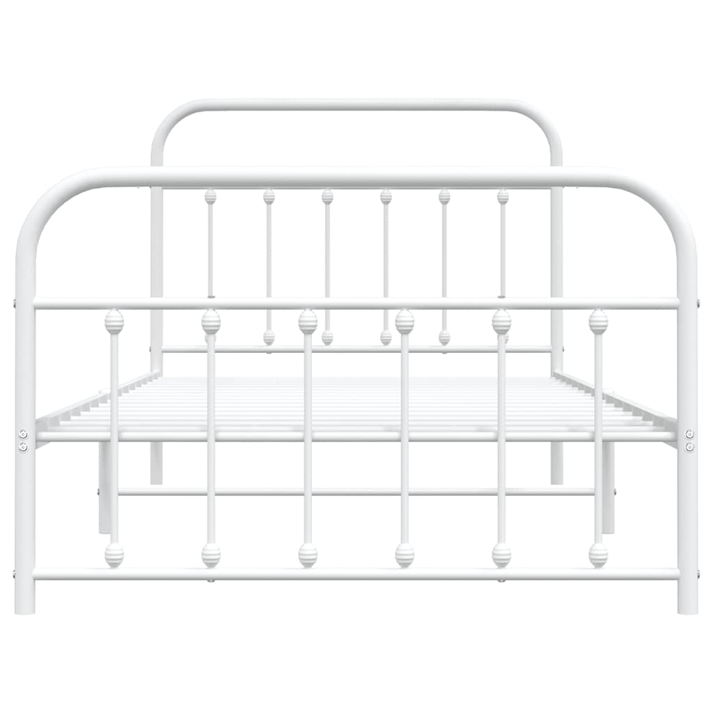 Bed Frame | White | Powder-Coated Steel | Single | Bed Frame