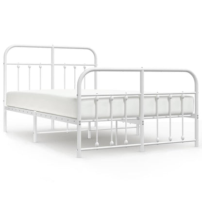 Bed Frame | White | Powder-Coated Steel | 120x190 cm | Bed Frame