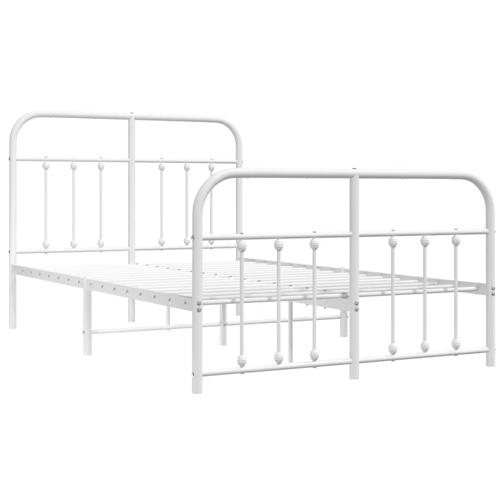 Bed Frame | White | Powder-Coated Steel | 120x190 cm | Bed Frame