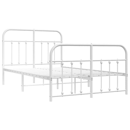 Bed Frame | White | Powder-Coated Steel | 120x190 cm | Bed Frame