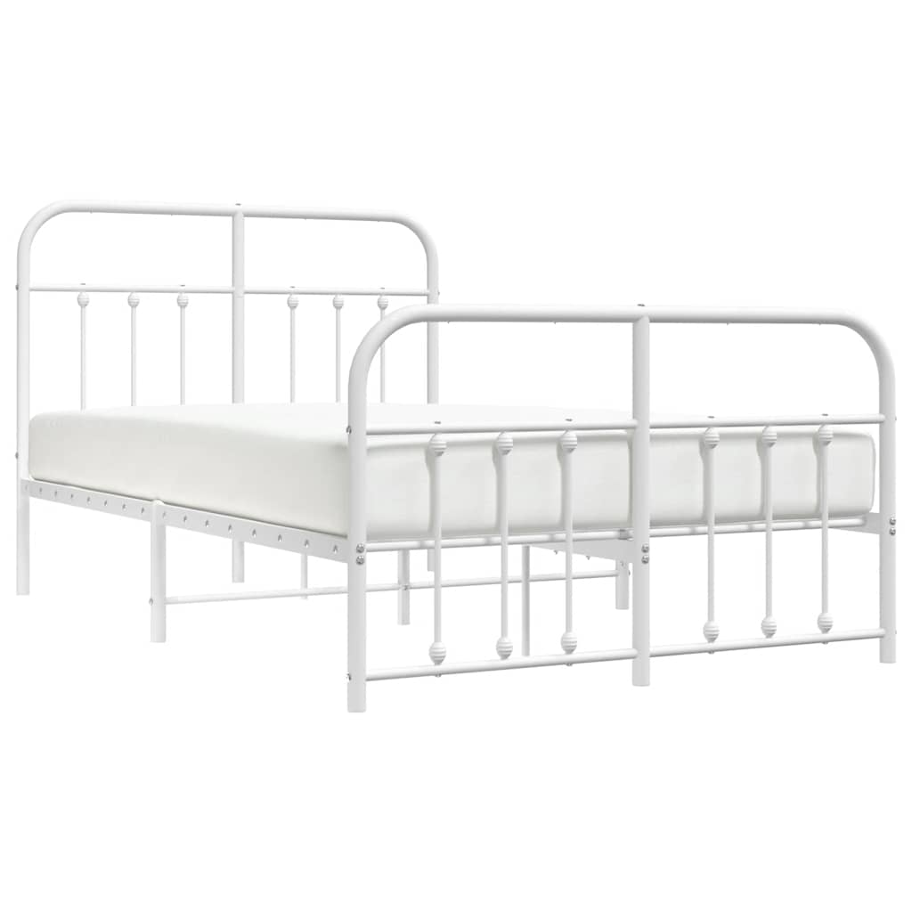 Bed Frame | White | Powder-Coated Steel | 120x190 cm | Bed Frame