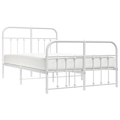 Bed Frame | White | Powder-Coated Steel | 120x190 cm | Bed Frame