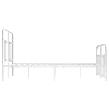 Bed Frame | White | Powder-Coated Steel | 120x190 cm | Bed Frame