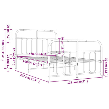 Bed Frame | White | Powder-coated steel | Double | Bed Frame