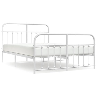 Bed Frame | White | Powder-Coated Steel | 140x190 cm | Bed Frame