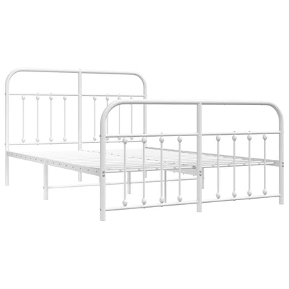 Bed Frame | White | Powder-Coated Steel | 140x190 cm | Bed Frame
