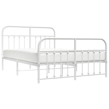 Bed Frame | White | Powder-Coated Steel | 140x190 cm | Bed Frame