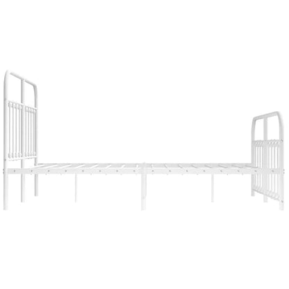 Bed Frame | White | Powder-Coated Steel | 140x190 cm | Bed Frame