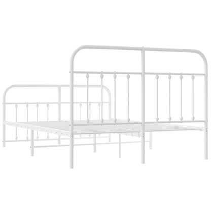 Bed Frame | White | Powder-Coated Steel | 140x190 cm | Bed Frame