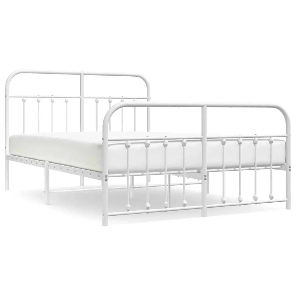 Bed Frame | White | Powder-Coated Steel | 140 x 200 cm | Bed Frame