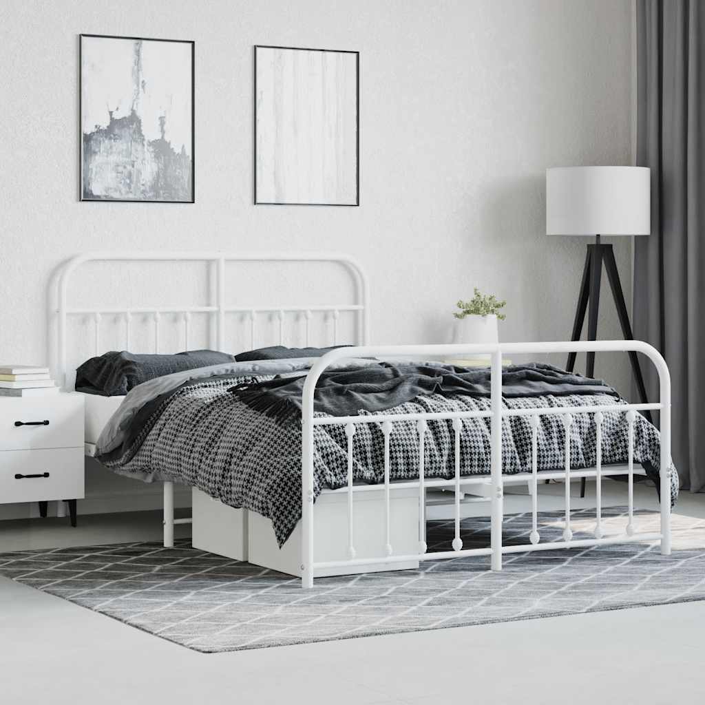 Bed Frame | White | Powder-Coated Steel | 140 x 200 cm | Bed Frame