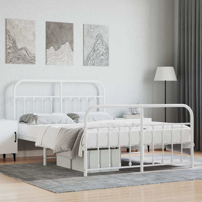 Bed Frame | White | Powder-Coated Steel | 140 x 200 cm | Bed Frame