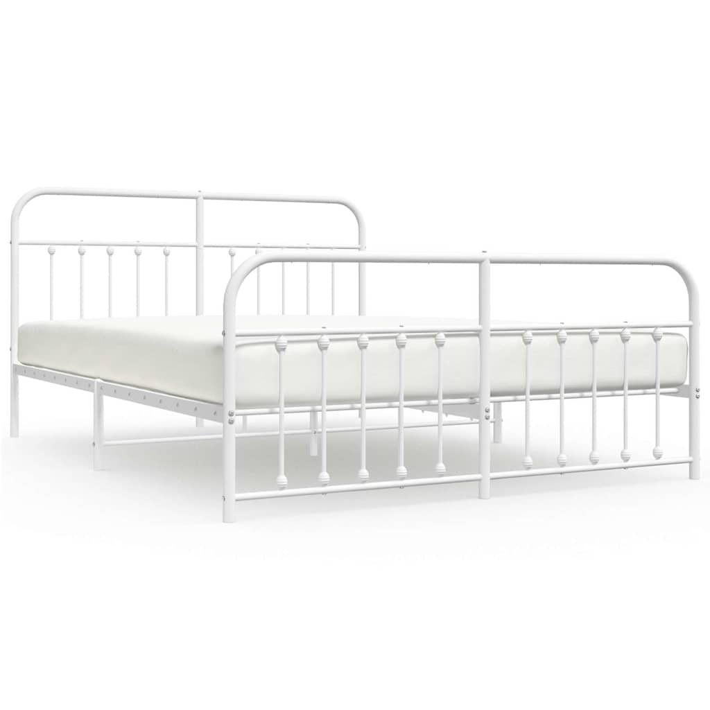 Bed Frame | White | Powder-coated steel | Double | Bed Frame