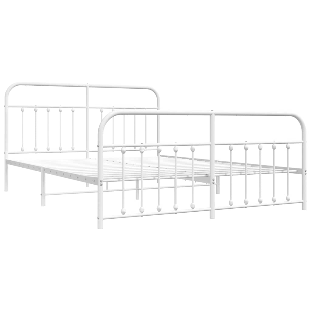 Bed Frame | White | Powder-coated steel | Double | Bed Frame