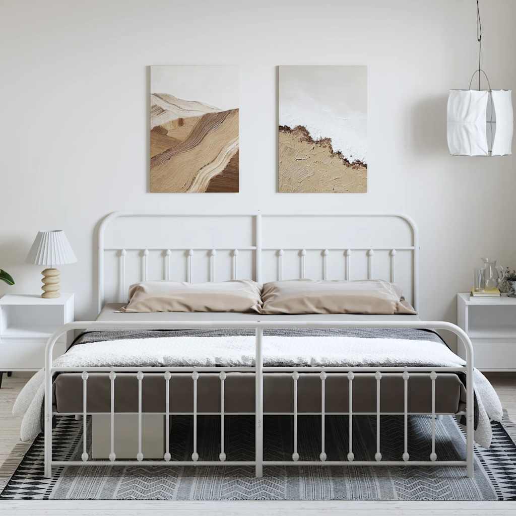 Bed Frame | White | Powder-coated steel | Double | Bed Frame
