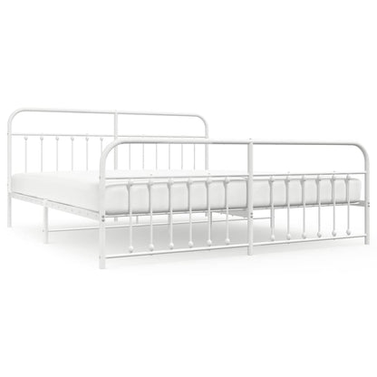 Bed Frame | White | Steel | 200x200 cm | Bed Frame | Rectangular