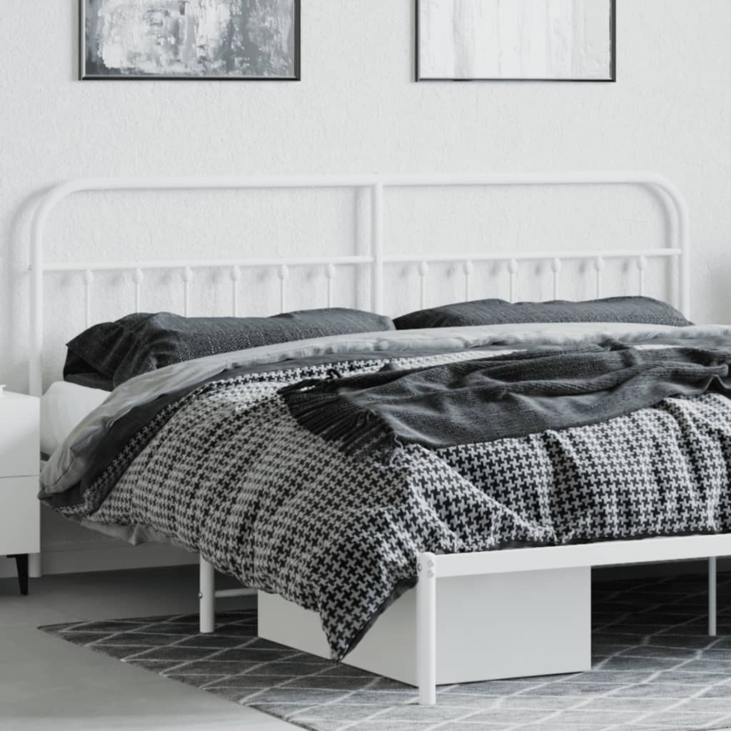 Headboard | White | Powder-Coated Steel | 200 cm wide | Durable