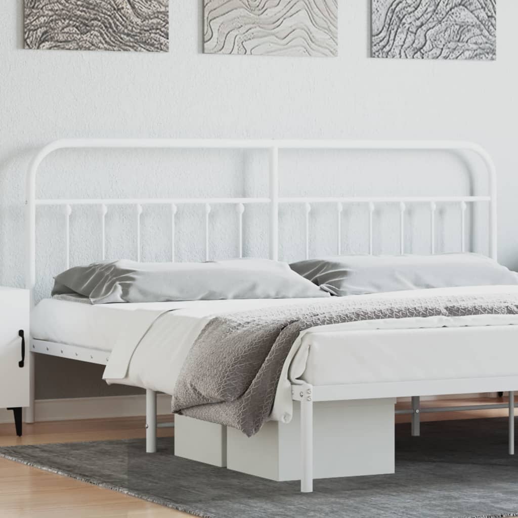 Headboard | White | Powder-Coated Steel | 200 cm wide | Durable