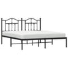 Metal Bed Frame without Mattress with Headboard Black 183x213cm