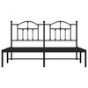 Metal Bed Frame without Mattress with Headboard Black 183x213cm