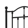Metal Bed Frame without Mattress with Headboard Black 183x213cm