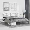 Metal Bed Frame without Mattress with Headboard Black 183x213cm